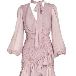 Mac Duggal Brand New With Tags Puff Sleeve Ruffel-Hem Mini Dress